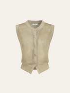 Knit Sleeveless Vest with Scarf