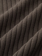 Ribbed Collared Metal Button Cardigan