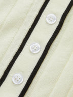 Contrast Trim Wool Blend Polo Neck Sweater