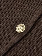 Stand Collar Asymmetric Button Cardigan