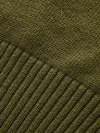 Ribbed Wool Blend Polo Knit Top