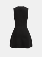 Sleeveless Flared Dress with Sequin Embellishments