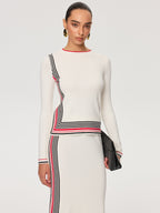 Striped Wool-Blend Knit Top