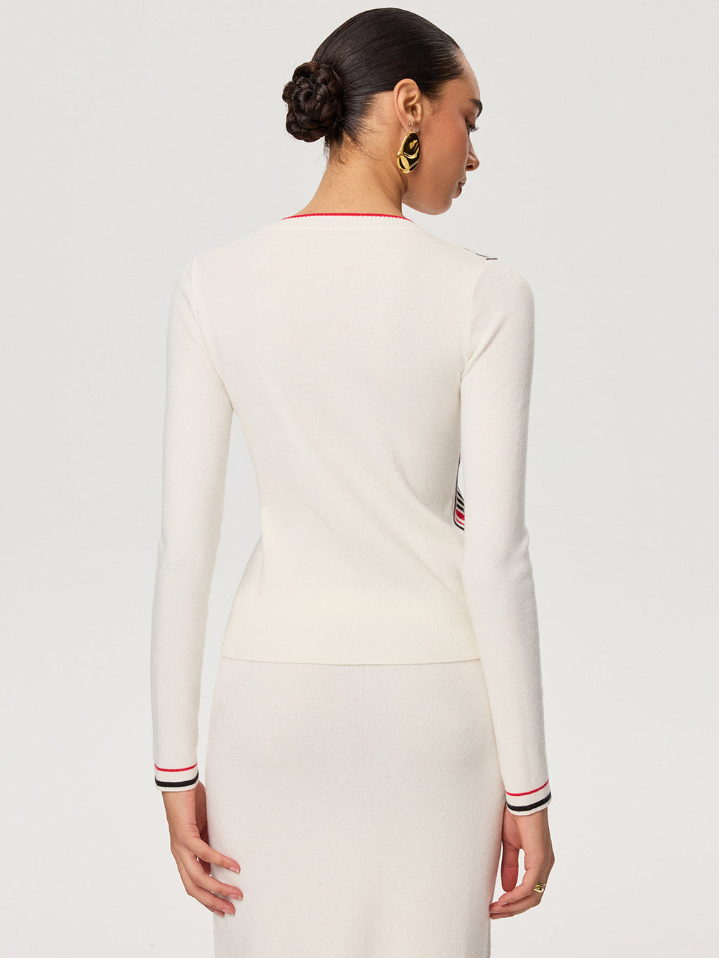 Striped Wool-Blend Knit Top