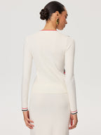 Striped Wool-Blend Knit Top