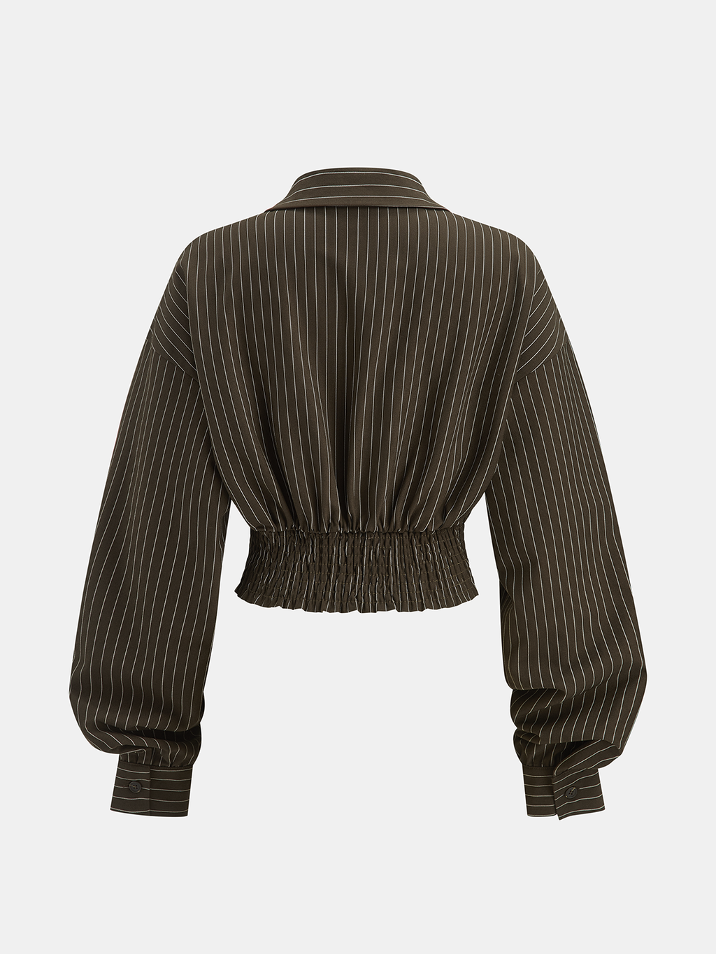 Cinched Waist Striped Shirt