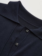Leg-Of-Mutton Sleeve Wool Blend Collared Midi Dress