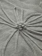 Floral Applique Cap Sleeve Knit Vest