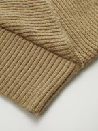 Collared Cut-Out Cross-Front Sweater