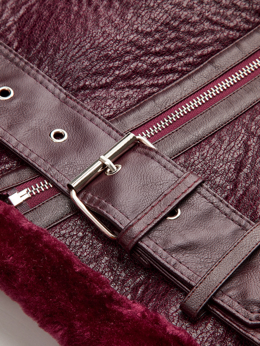Zipper Belted Soft Fleece Jacket