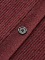 Halter Neck Button Front Ribbed Sweater