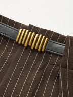 Belted Striped Smart Pants