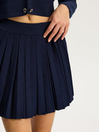 Knit Pleated Mini Skirt