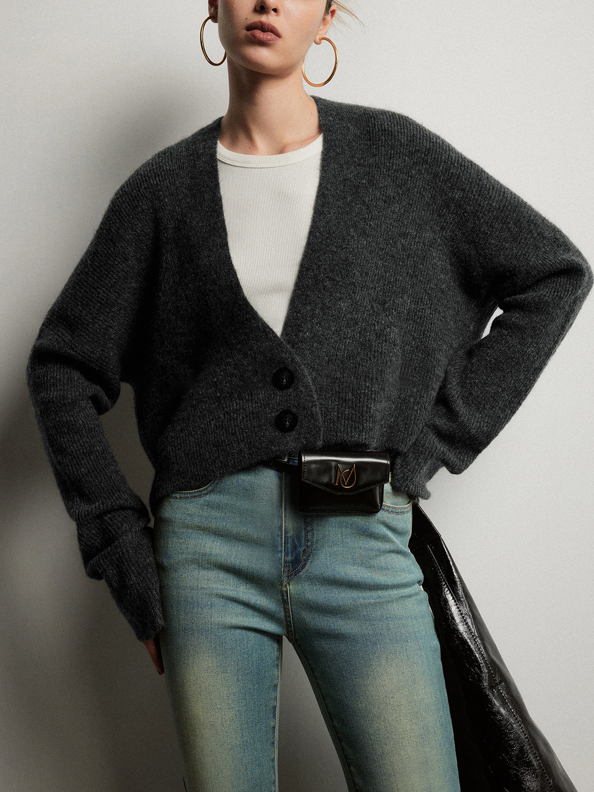 Buttoned Slouchy Cardigan