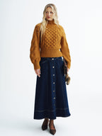 Cable-Knit Turtleneck Sweater