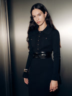 Collared Long Sleeve Maxi Dress