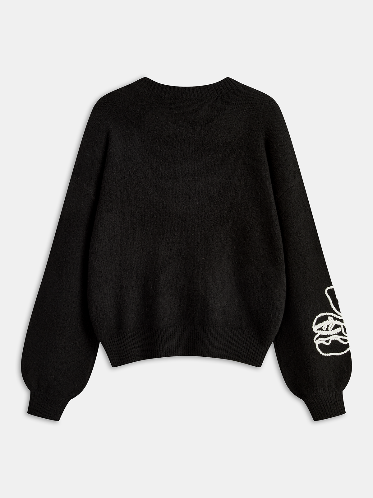 Floral Embroidery Wool-Blend Sweater