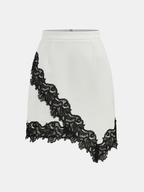 Lace Trimmed Satin Wrap Skirt