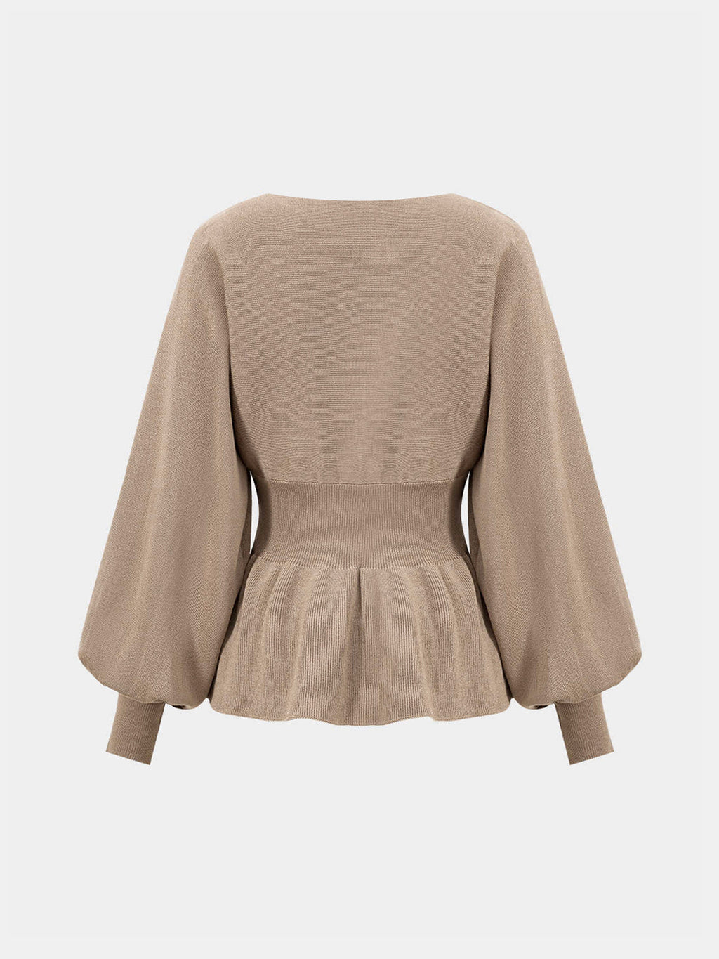 Knitted Peplum Top and Midi Skirt Set