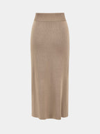 Knitted Peplum Top and Midi Skirt Set