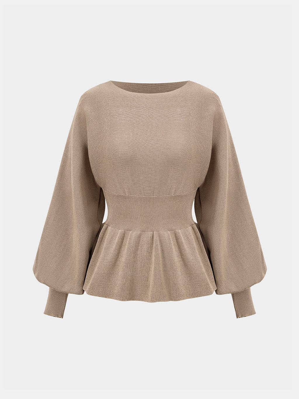 Knitted Peplum Top and Midi Skirt Set