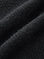 Mock Neck Tie Neck Contrast Stitch Sweater