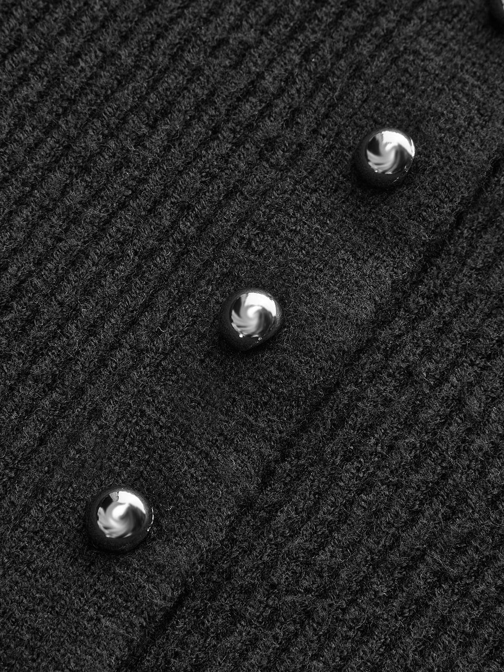 Puff Sleeve Rib-Knit Cardigan