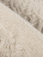 Leaf Cable Pattern Wool Knit Beanie