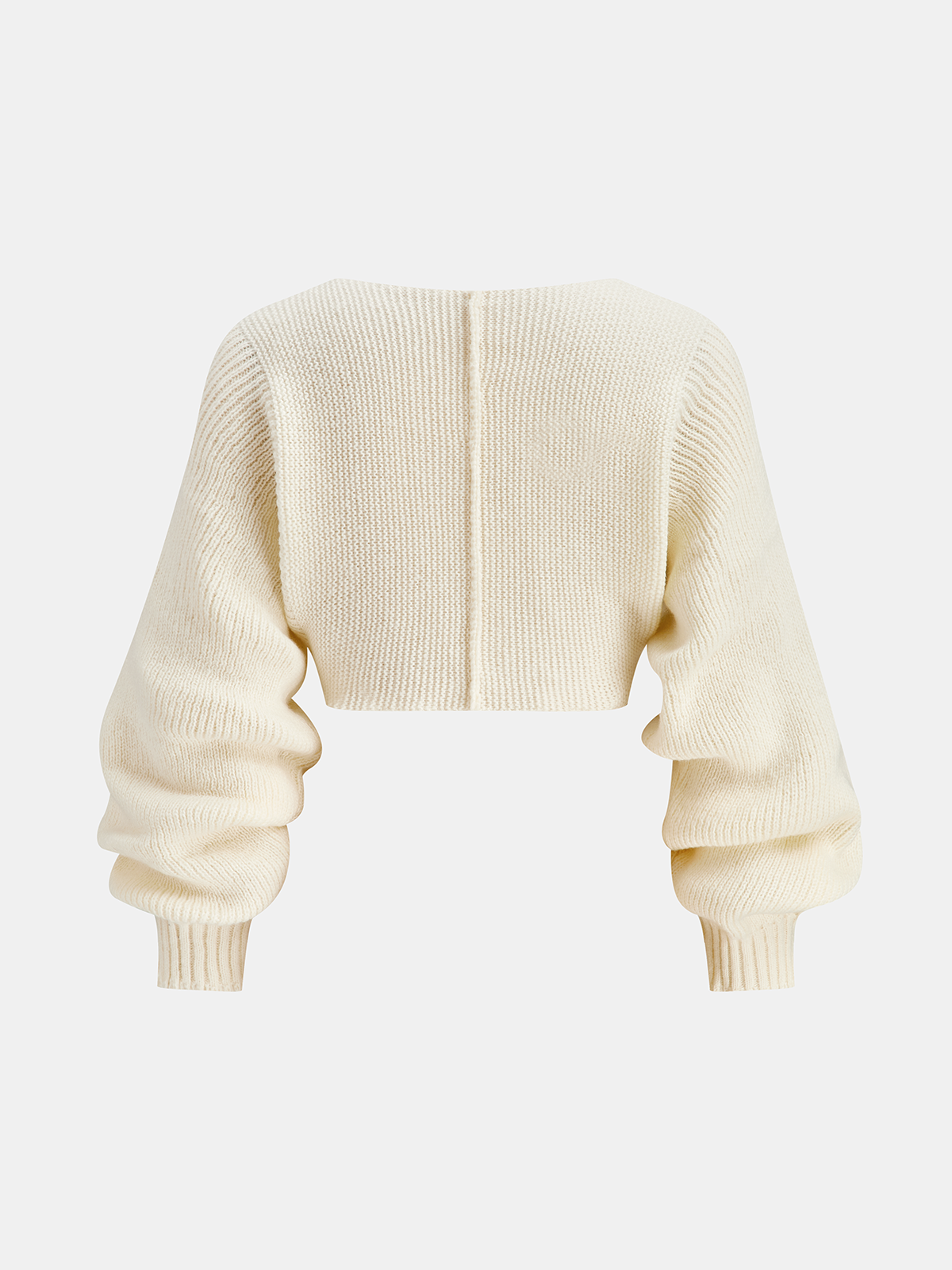 V-Neck Long-Sleeve Cropped Sweater