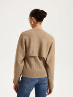 V-Neck Vest and Cardigan Knitted Two-Piece Set
