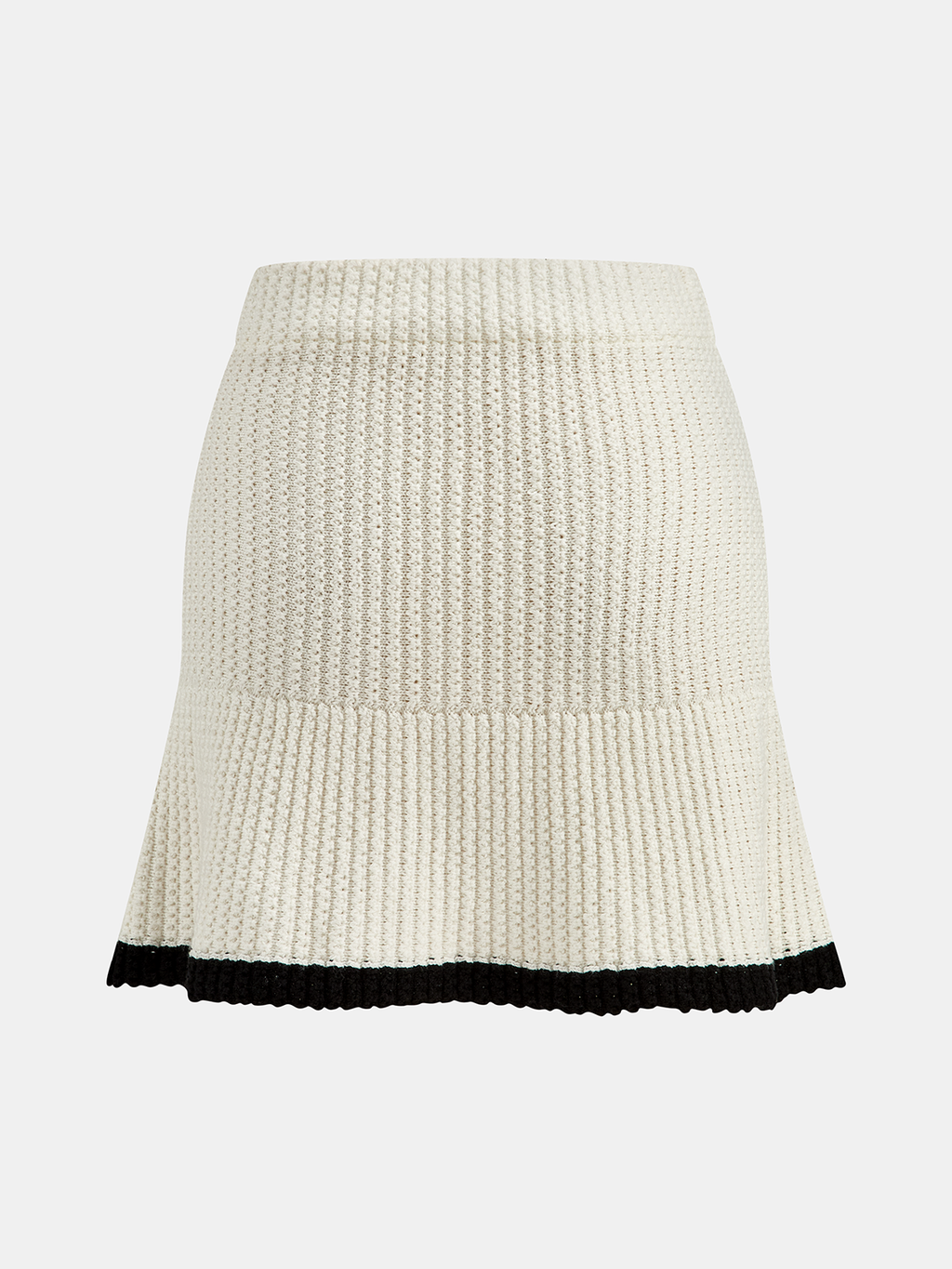 Contrast Trim Knitted Top and Mini Skirt Set