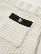 Contrast Trim Knitted Top and Mini Skirt Set