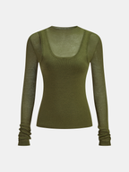2 in 1 Long Sleeve Knit Top