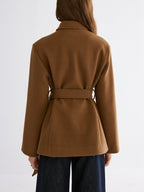Smooth Wool Blend Balted Jacket