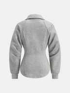 Collared Tailored Zip-Up Sweatshirt Jacket