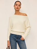Off-Shoulder Knit Sweater