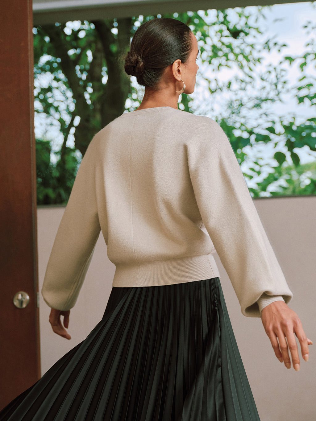 Button Detail Long Sleeve Sweater