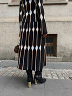 Geometric Pattern Knitted Maxi Skirt