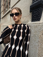 Geometric Pattern Knitted Top