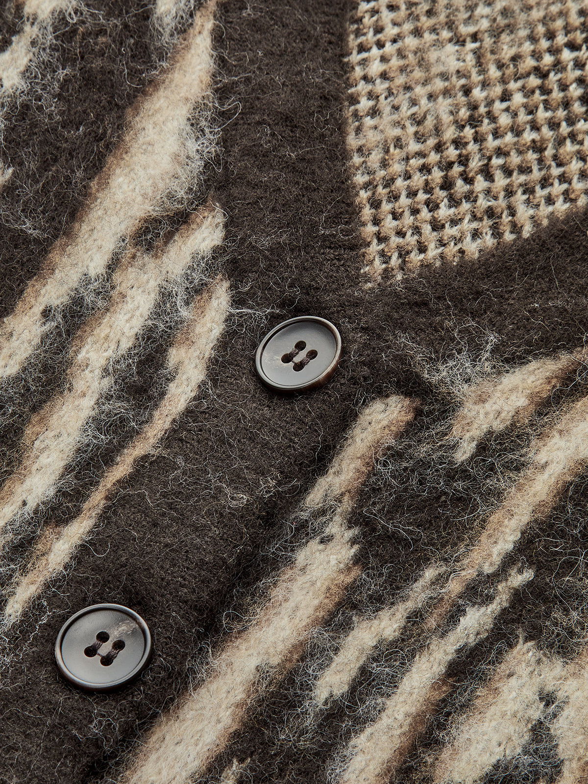 Button-Front Animal Print Knitted Vest