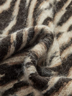 Button-Front Animal Print Knitted Vest