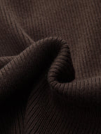 Flared Cuff Ribbed Knit Henley Top