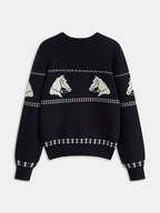 Horse-Pattern Wool-Blend Sweater