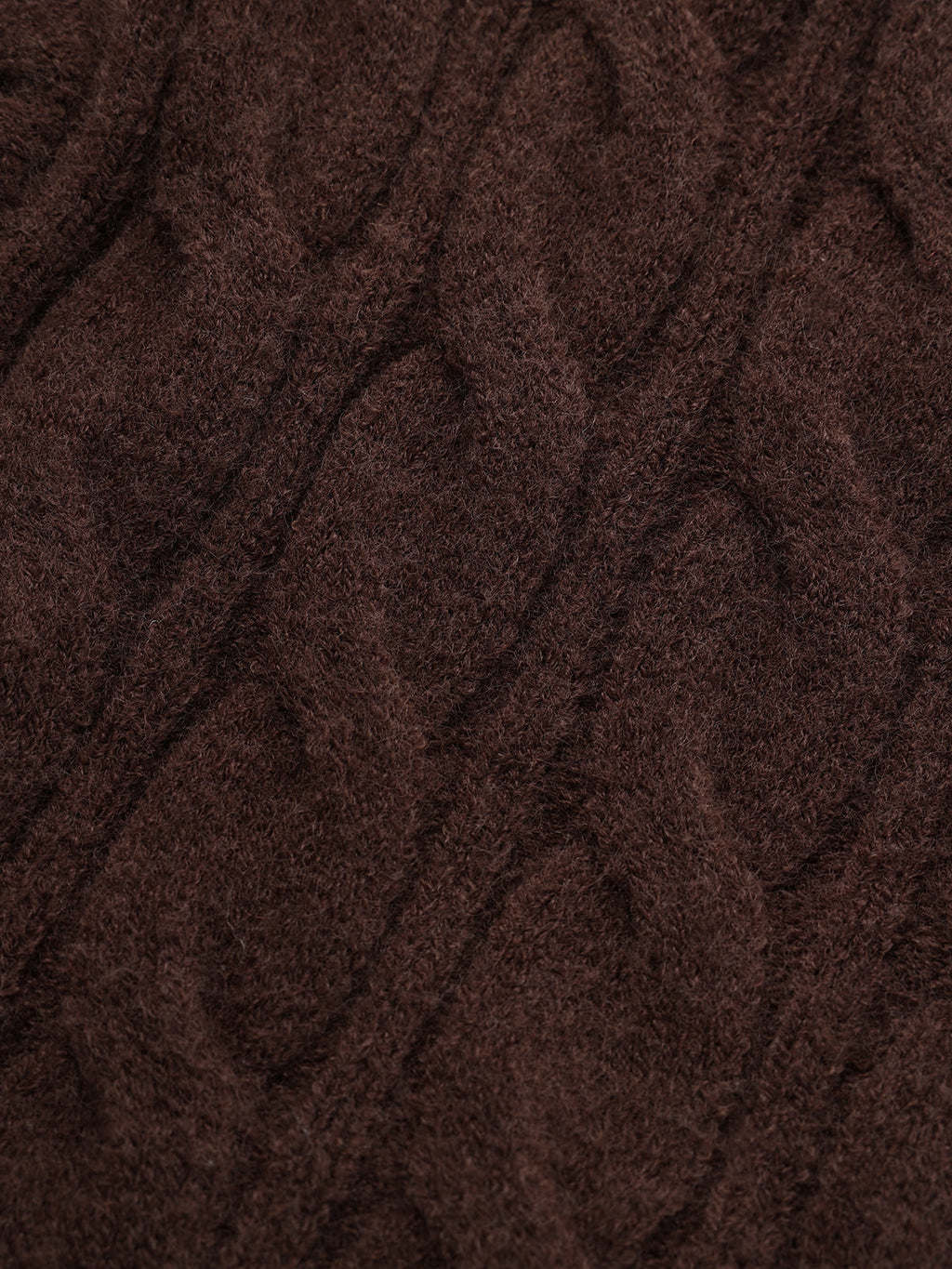 Cross-Front V-Neck Cable Knit Sweater