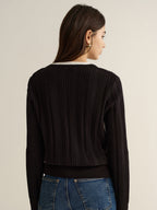 2 in 1 Lace Trim Two-Tone Sweater