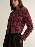 3D Floral Cropped Jacket