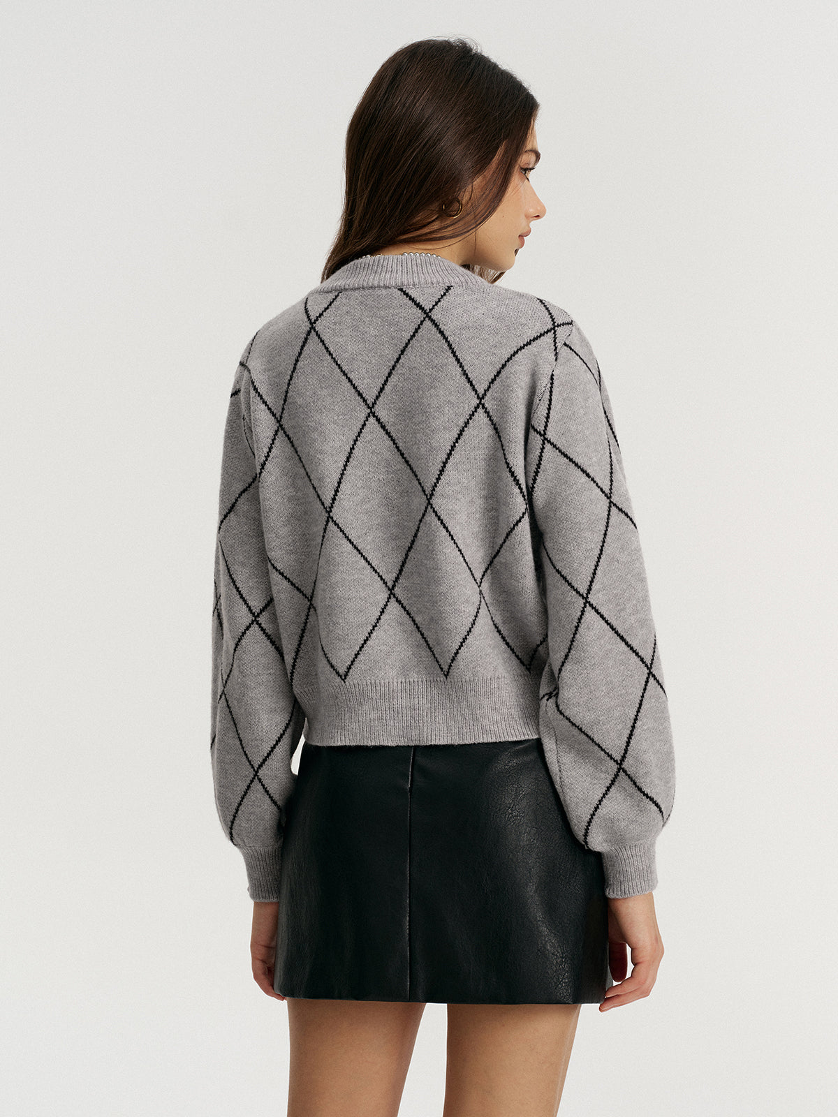 Argyle Bow Detail Sweater