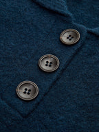 Contrast Pocket Polo-Collar Short-Sleeve Sweater