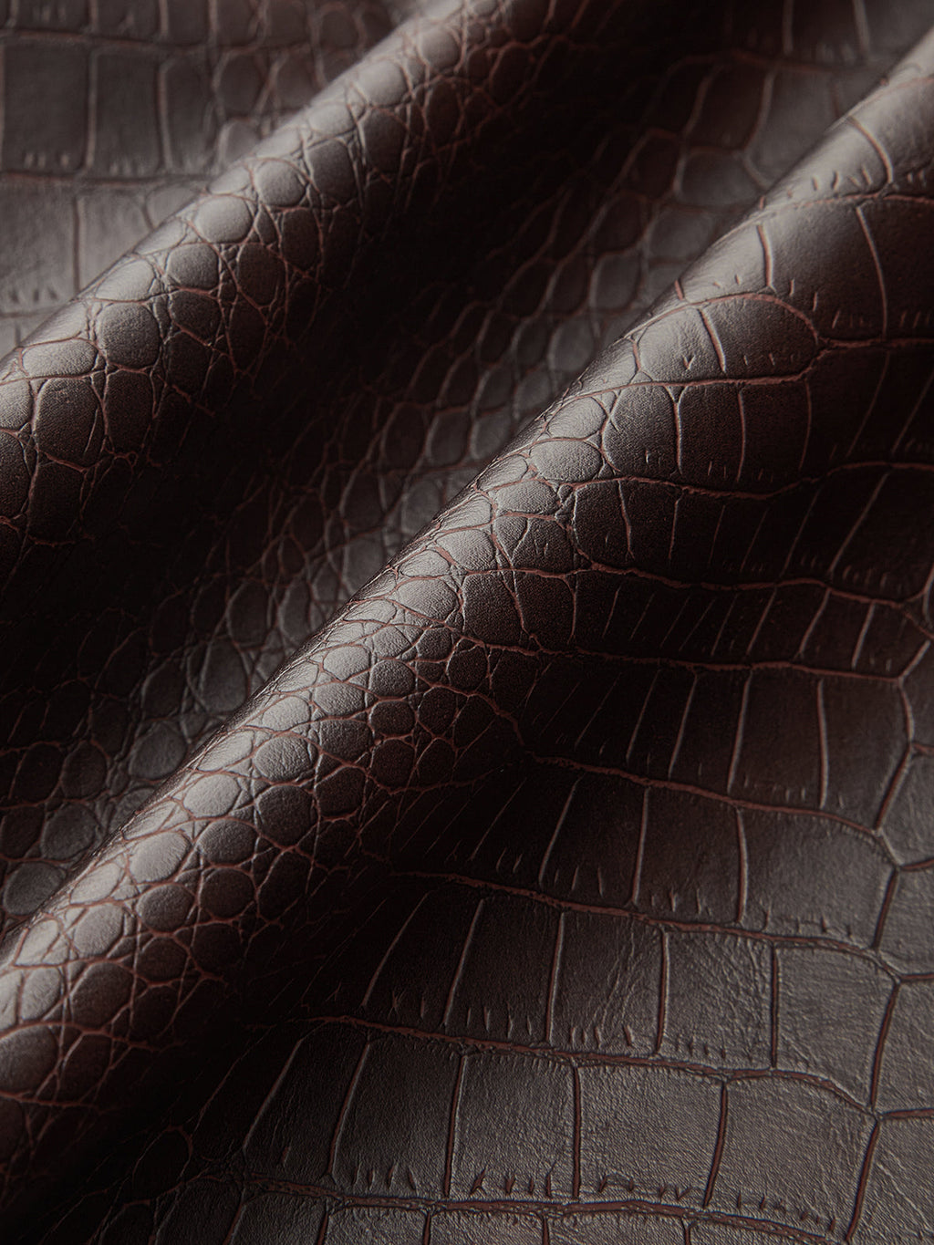 Crocodile Embossed Zipper Split Midi Skirt