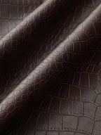 Crocodile Embossed Zipper Split Midi Skirt